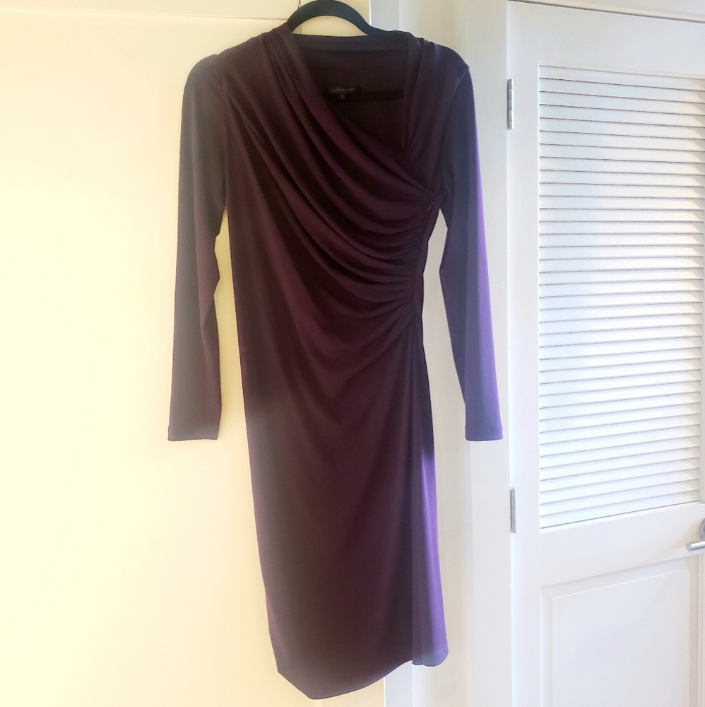 Asymmetric purple dress